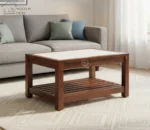Colin Glass Top Coffee Table (Honey Finish)