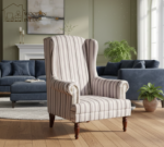 Danon Lounge Chair (Off White Stripe Fabric)