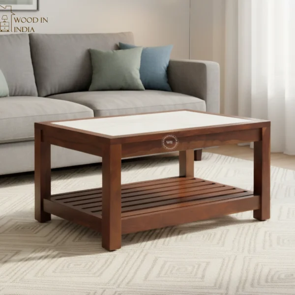 Colin Glass Top Coffee Table (Honey Finish)