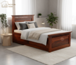Adora Single Bed With Drawer Storage (Honey Finish)