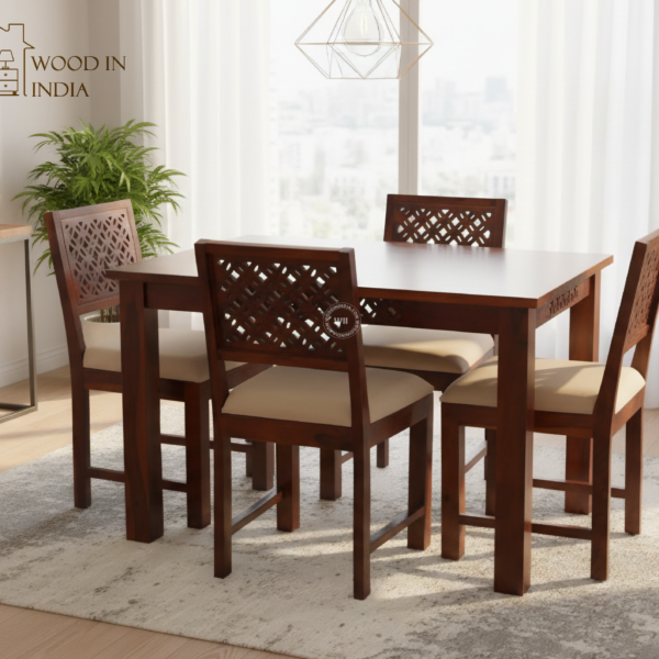 Carolina 4 Seater Dining Set (Honey Finish)