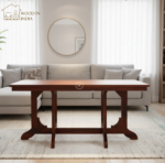 Cloin 6 Seater Dining Table Set (Honey Finish) - Image 12
