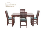 Adora 6 Seater Dining Table Set (Honey Finish) - Image 3