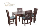 Adora 6 Seater Dining Table Set (Honey Finish) - Image 4