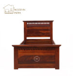 Adora Single Bed With Drawer Storage (Honey Finish) - Image 2