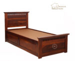 Adora Single Bed With Drawer Storage (Honey Finish) - Image 4