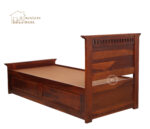 Adora Single Bed With Drawer Storage (Honey Finish) - Image 5