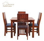 Adorina 4 Seater Dining Set (Honey Finish) - Image 7