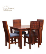 Adorina 4 Seater Dining Set (Honey Finish) - Image 8