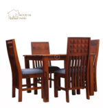 Adorina 4 Seater Dining Set (Honey Finish) - Image 9