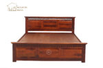 Adora Bed without Storage (King Size, Honey Finish) - Image 6