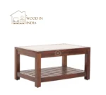 Colin Glass Top Coffee Table (Honey Finish) - Image 3