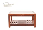 Colin Glass Top Coffee Table (Honey Finish) - Image 2