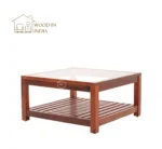 Colin Glass Top Coffee Table (Honey Finish) - Image 3