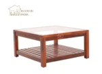 Colin Glass Top Coffee Table (Honey Finish) - Image 4