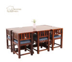 Cloin 6 Seater Dining Table Set (Honey Finish) - Image 7