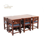 Cloin 6 Seater Dining Table Set (Honey Finish) - Image 8