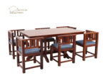 Cloin 6 Seater Dining Table Set (Honey Finish) - Image 11