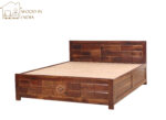 Brijton Bed With Box Storage (King Size, Honey Finish) - Image 3