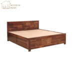 Brijton Bed With Box Storage (King Size, Honey Finish) - Image 4