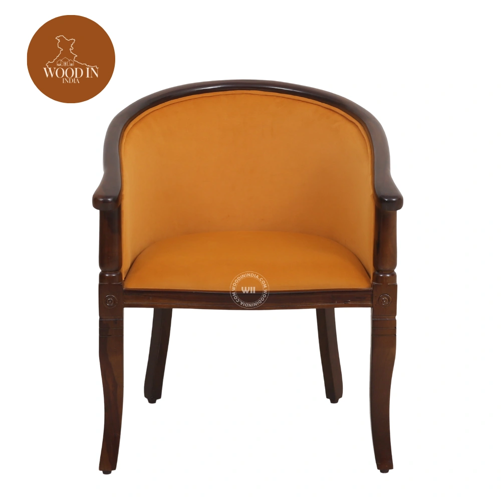 1 Abha Arm Chair (Orange Gold, Honey Finish)