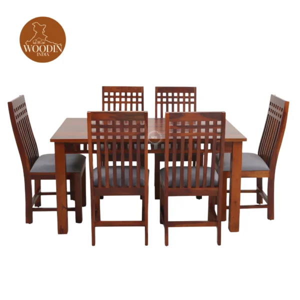 1 Alvin 6 Seater Dining Set (Honey Finish)