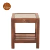 2 Alibs Bedside Table With Glass Top (Honey Finish)