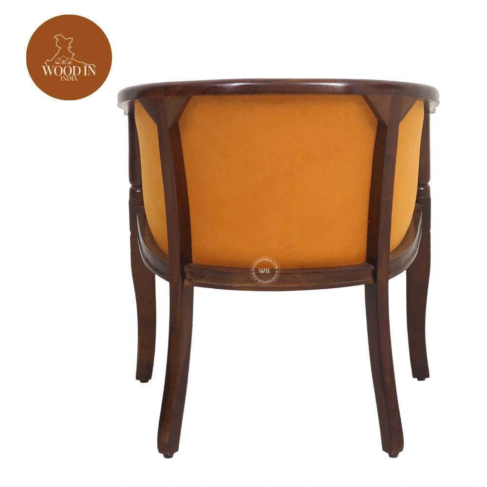 3 Abha Arm Chair (Orange Gold, Honey Finish)