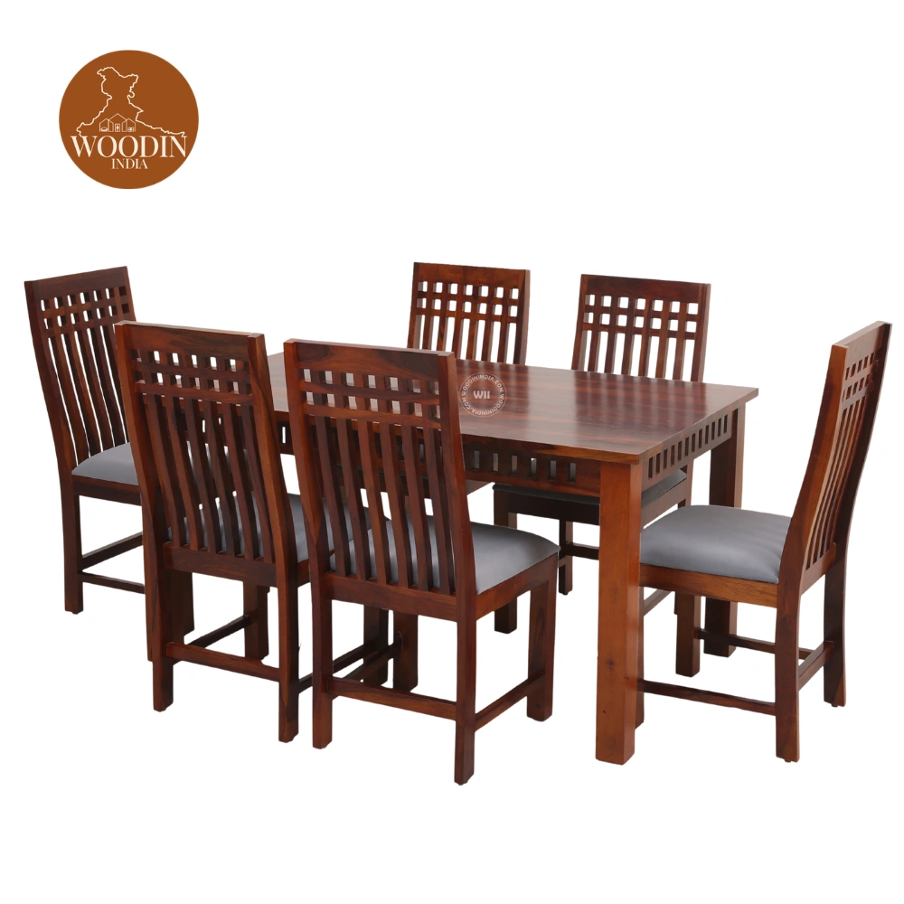 3 Alvin 6 Seater Dining Set (Honey Finish)