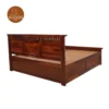 3 Adora Bed With Box Storage (King Size, Honey Finish)