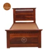 3 Adora Single Bed With Drawer Storage (Honey Finish)