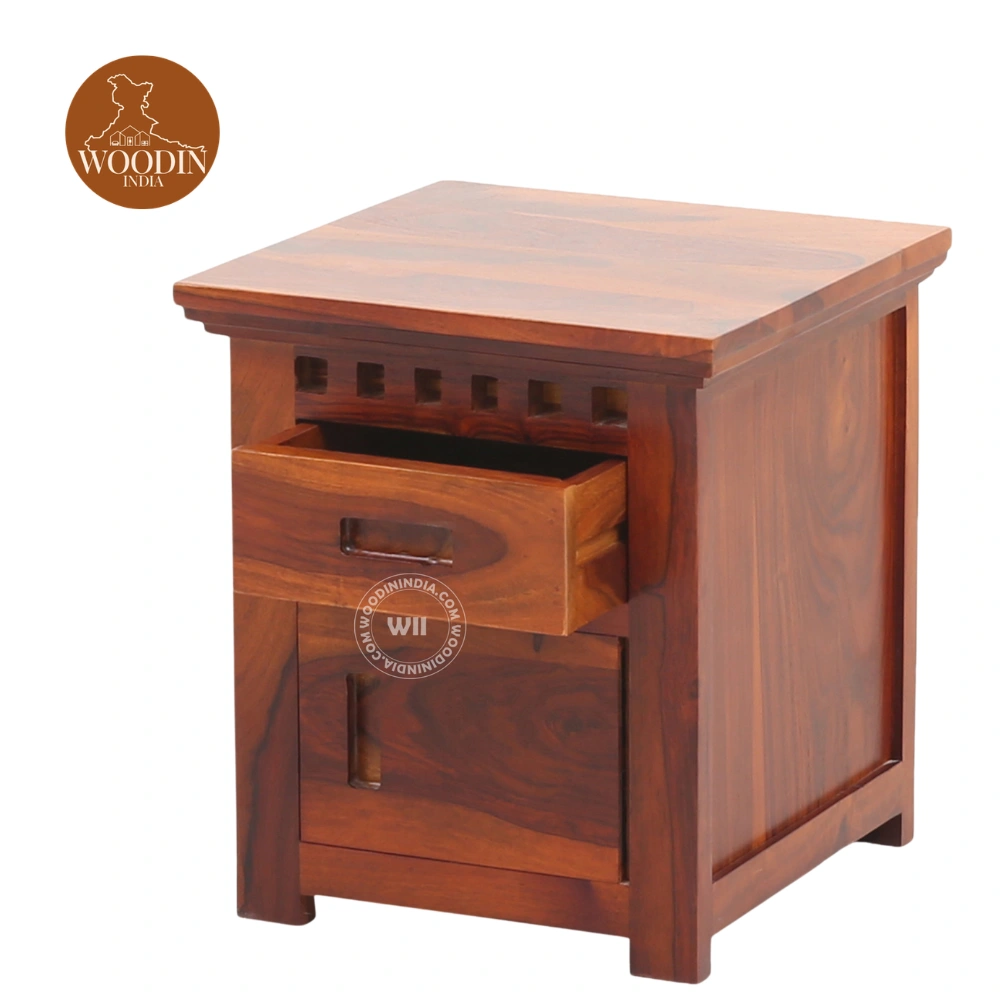 4 Adora Bedside Table (Honey Finish)