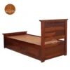 4 Adora Single Bed With Drawer Storage (Honey Finish)
