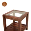 4 Alibs Bedside Table With Glass Top (Honey Finish)