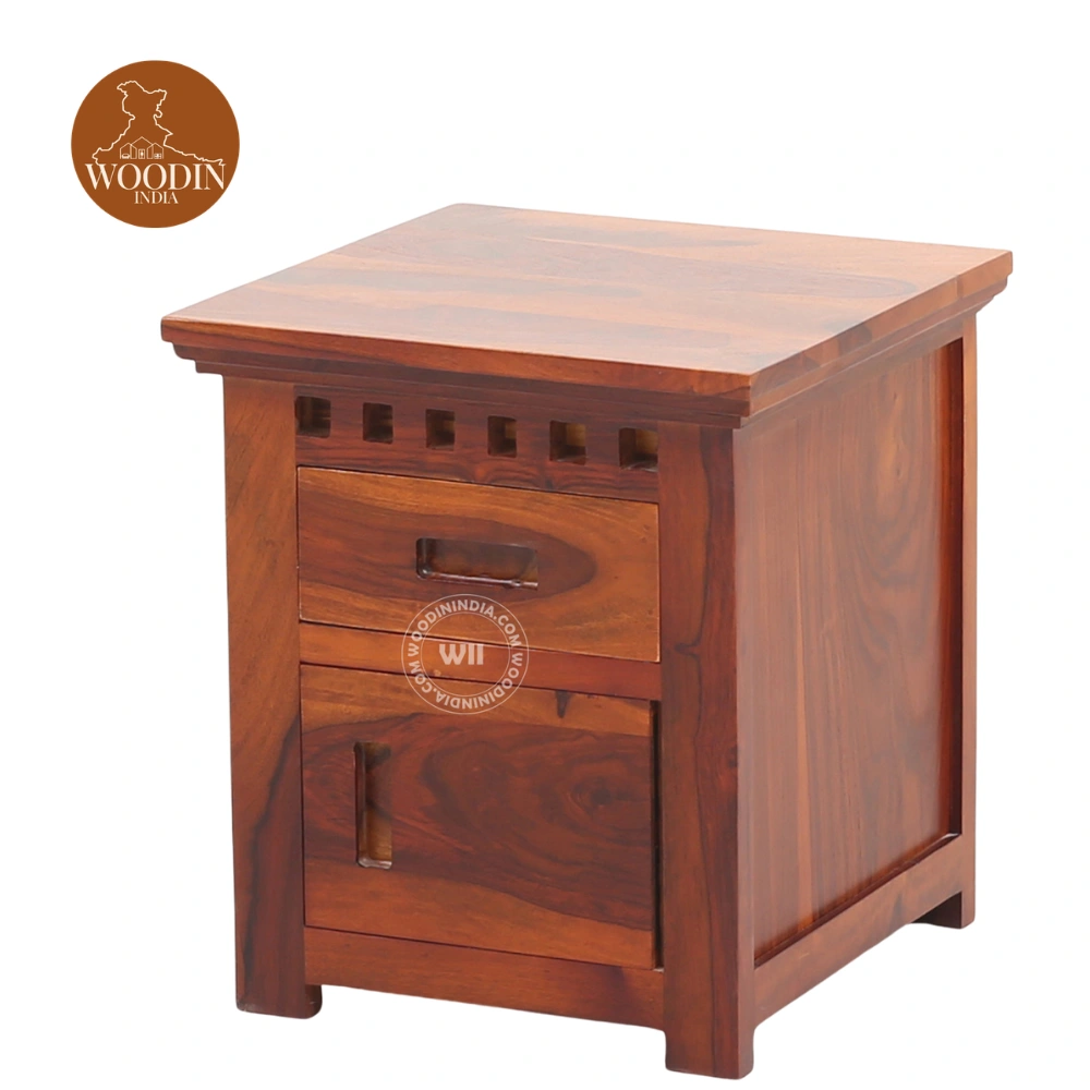 5 Adora Bedside Table (Honey Finish)