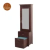 6 Adora Dressing Table With Storage Stool (Honey Finish)
