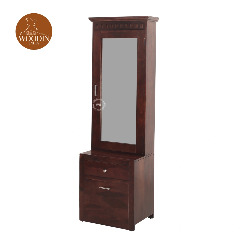 7 Adora Dressing Table With Storage Stool (Honey Finish)