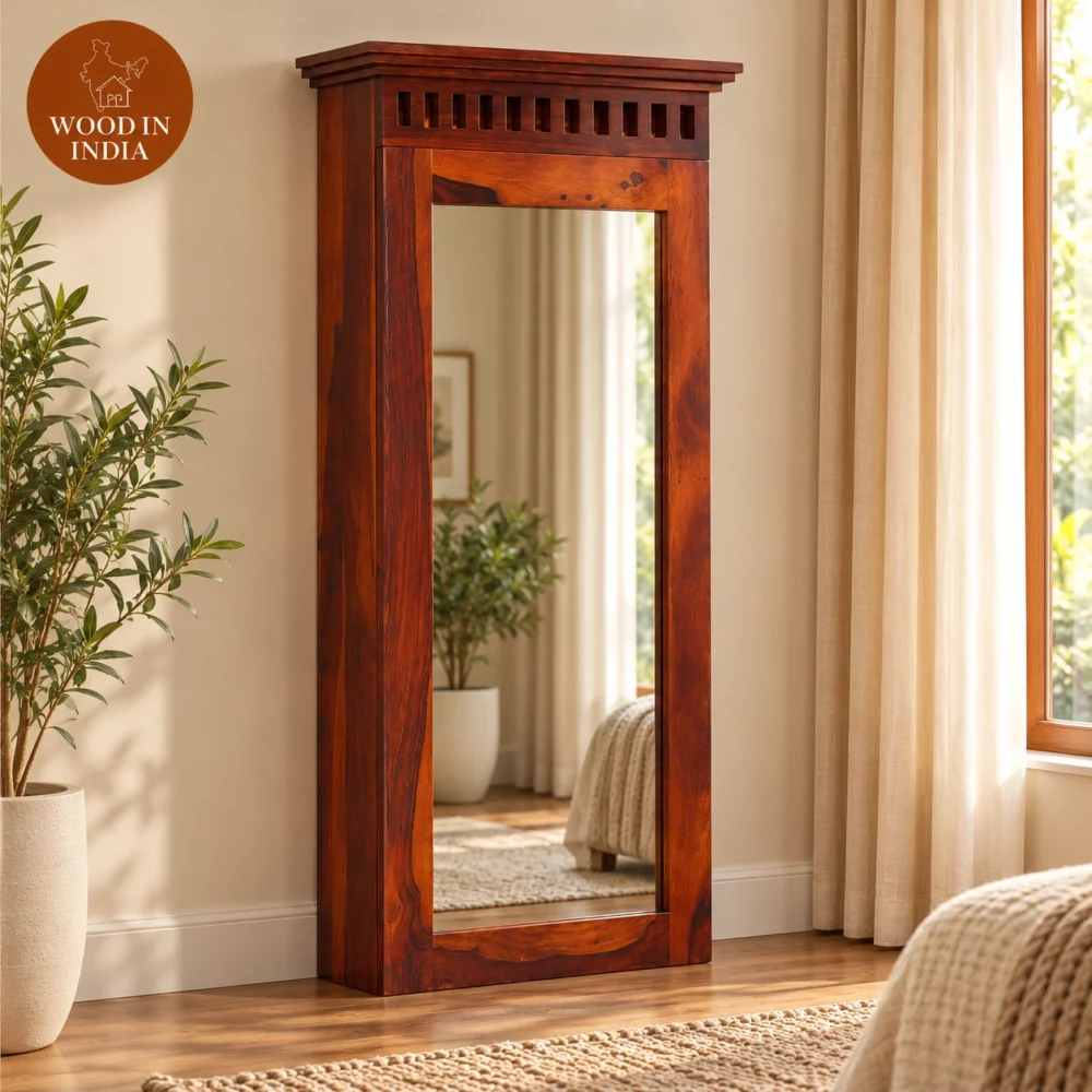 Adora Wall Mounted Dressing Table (Honey Finish)