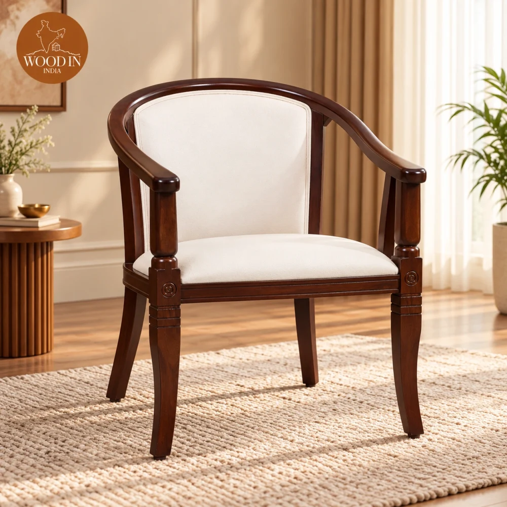 Abha Arm Chair (Walnut Finish)
