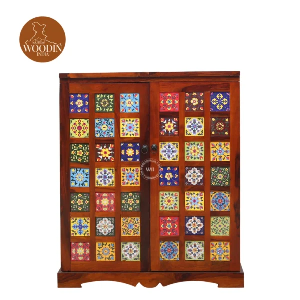 1 Brixt Bar Cabinet (Honey Finish)