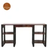 1 Brox Study Table With Iron Base(Honey Finish)