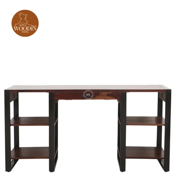 1 Brox Study Table With Iron Base(Honey Finish)