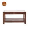 1 Colin Glass Top Coffee Table (Honey Finish)