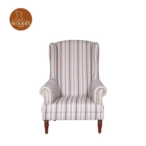 1 Danon Lounge Chair (Off White Stripe fabric)