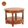 1 Auris Round Coffee Table with Drawers (Honey Finish)
