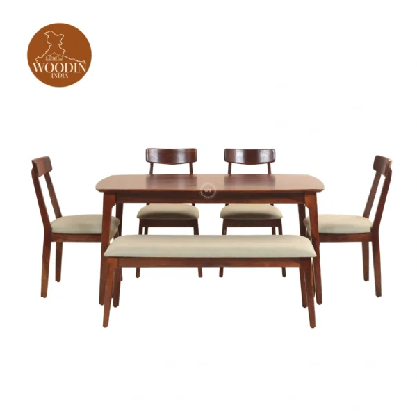 1 Filo 6 Seater Dining Set With Bench (Honey Finish)