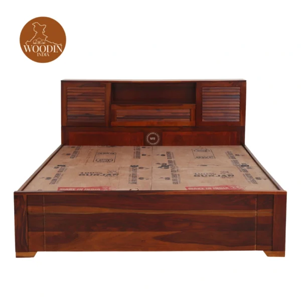 1 Florida Bed With Box Storage (King Size, Honey Finish)