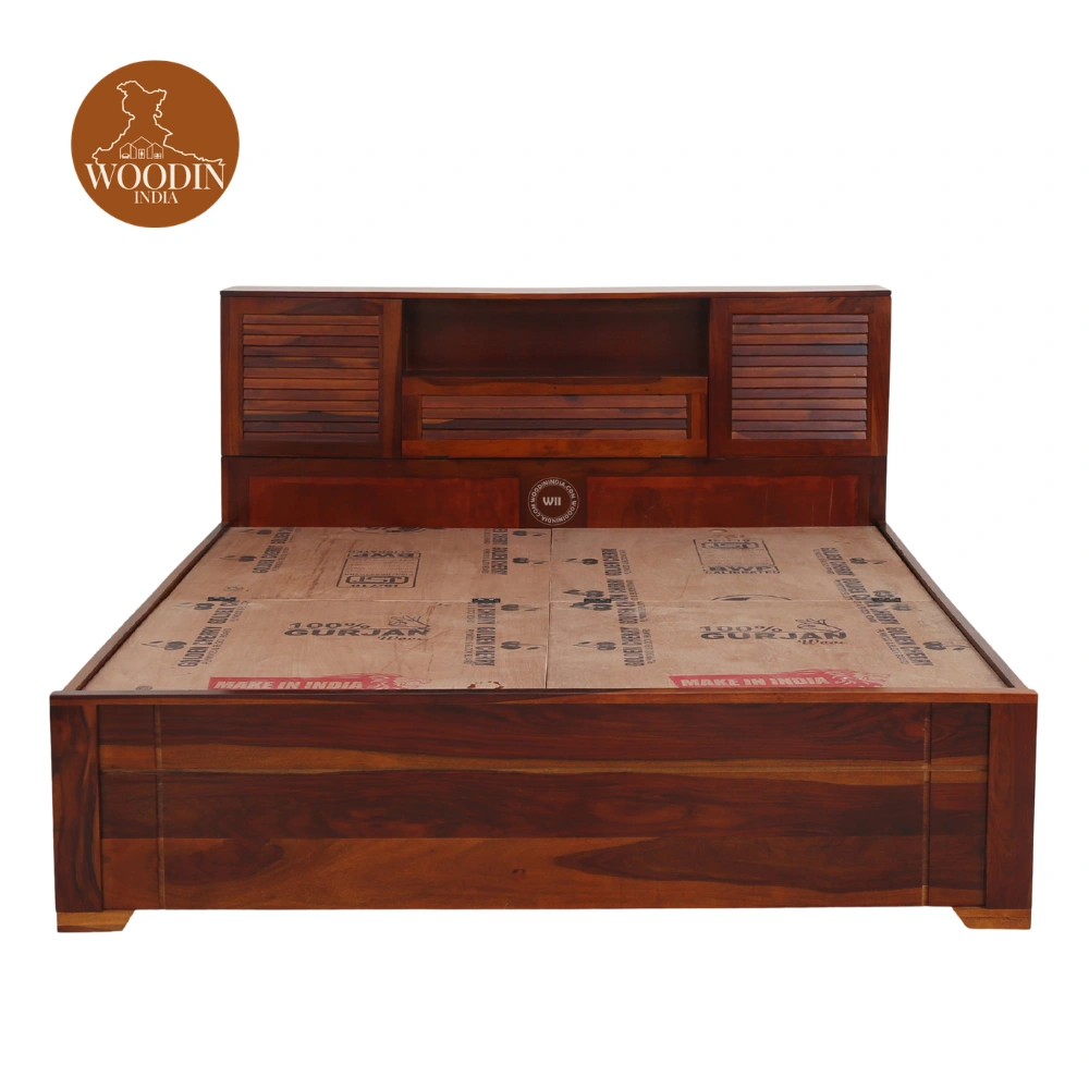 1 Florida Bed With Box Storage (King Size, Honey Finish)