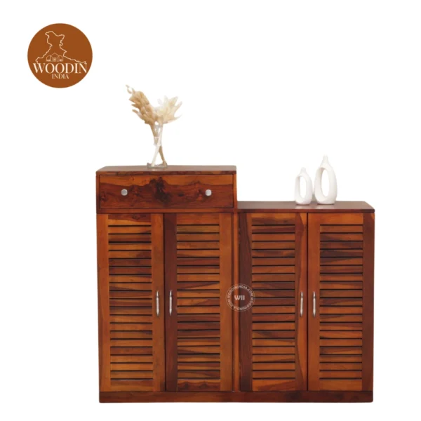 1 Aurtin Shoe Rack (Honey Finish)