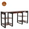 2 Brox Study Table With Iron Base(Honey Finish)